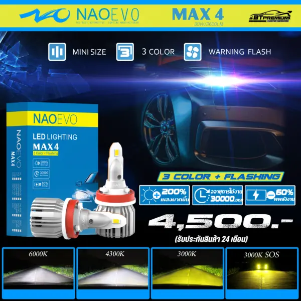 BT PREMIUM รามอิทรา ไฟหน้า LED NAOEVO MAX 4.webp